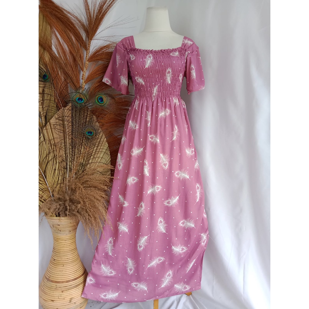 VANESSA PANJANG/DASTER KERUT/DASTER SMOK-MERAK PINK
