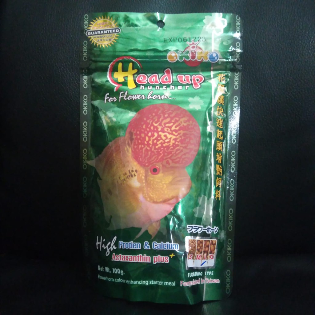 PELET OKIKO HEAD UP HUNCHER | PELET IKAN LOUHAN 100 GR SIZE L