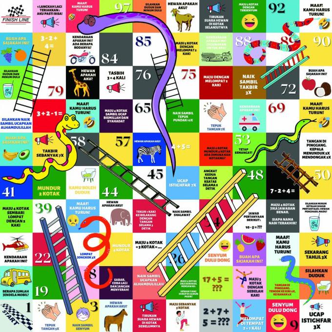 ULAR TANGGA JUMBO RAKSASA - EDUKASI ISLAM, DADU KARTON