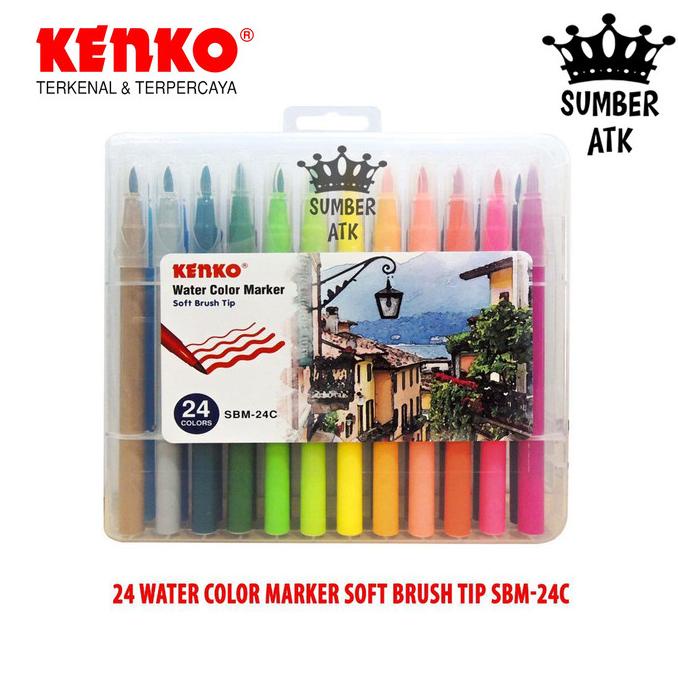 

[[COD]] KENKO 24 PENSIL WARTER COLOR SOFT BRUSH MARKER ( 24 Warna ) - 1 SET STOK TERBATAS Kode 530