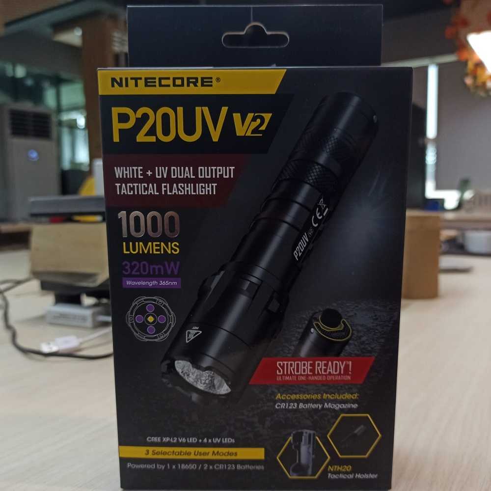 IDN TOOLS - NITECORE P20UV V2 Senter White+UV LED CREE XP-L2 V6 1000 Lumens