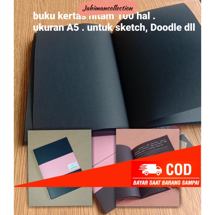 

✨ BISA COD ✨ Buku/sketchbook A5/buku tulis hitam polos/