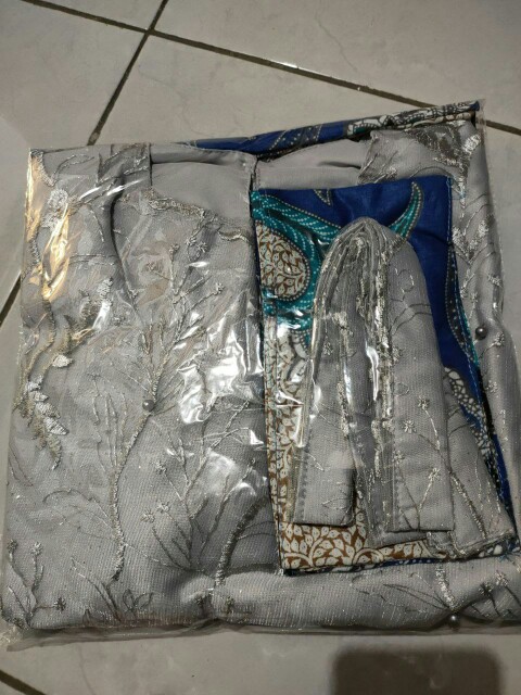 New Arrival | Kebaya Couple Batik - Batik Couple Anjella Hauw Tulle Slendang Aplikasi Payet