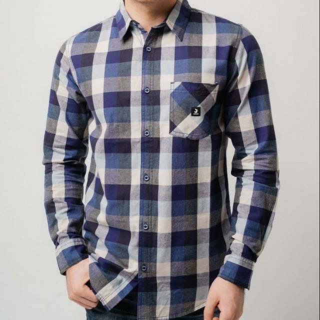 11202 3Second Kemeja Flanel tangan panjang