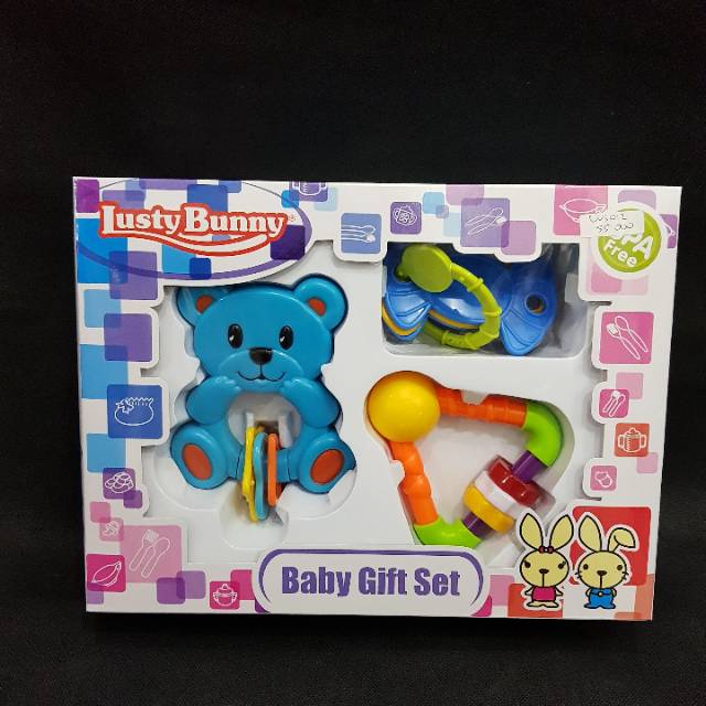 Gift set mainan Baby isi 3 Lusty Bunny 1407 Y1