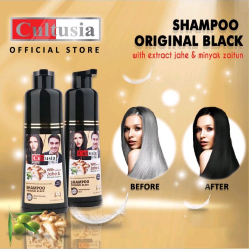 Shampoo CULTUSIA Original Black penghilang uban rambut original