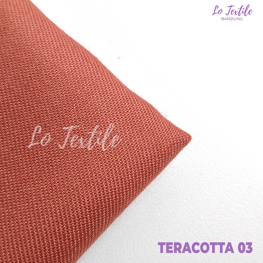 Kain Katun Toyobo Fodu Premium 0.5 Meter (Seri 1) - Bahan Katun Podu Cotton Koko Gamis Meteran-Terracotta - 03