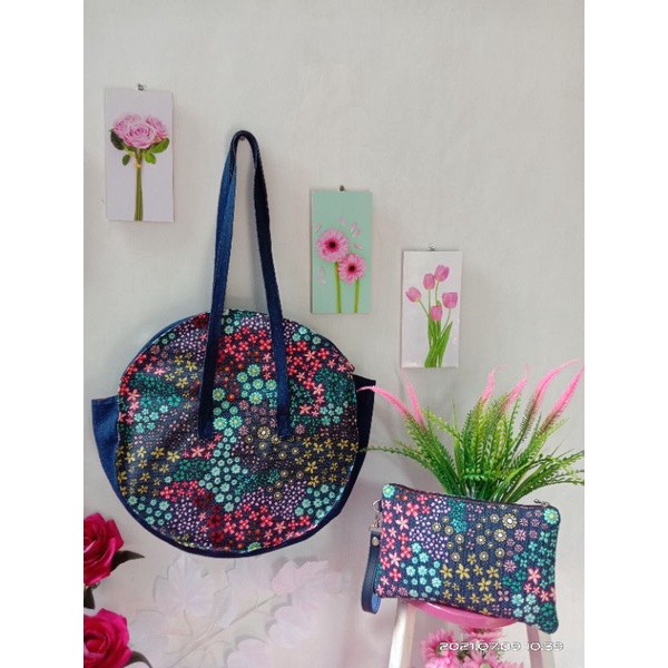 Tas wanita + clutch wanita Flowers