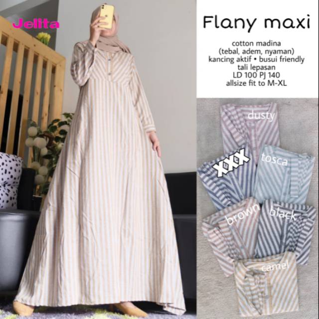 Gamis Dress Wanita Flany Maxi Original Jelita