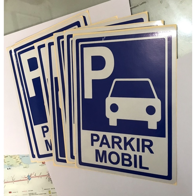 

Rambu sign stiker parkir mobil petunjuk jalan raya menyala lampu
