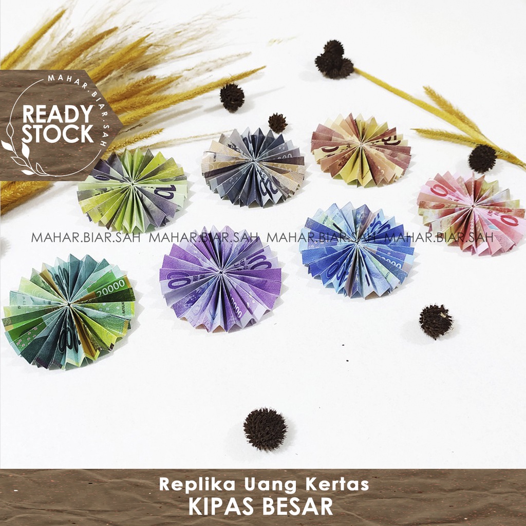 RS Origami Kipas Besar dari Replika Uang Kertas / Mahar / Seserahan / Dekorasi