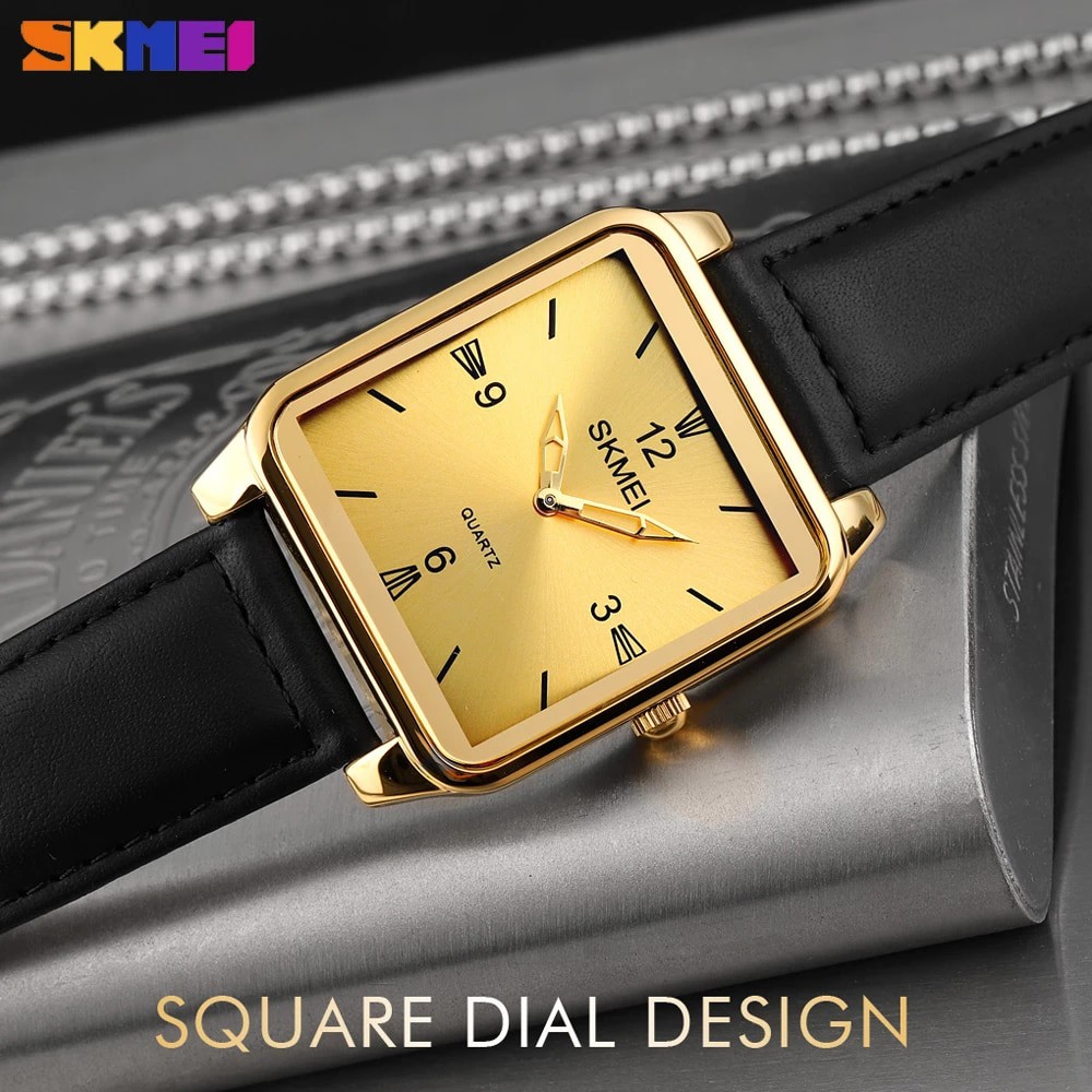 SKMEI 1603 Jam Tangan Pria Wanita Analog Tali Stainless Kulit WATCHKITE WKOS