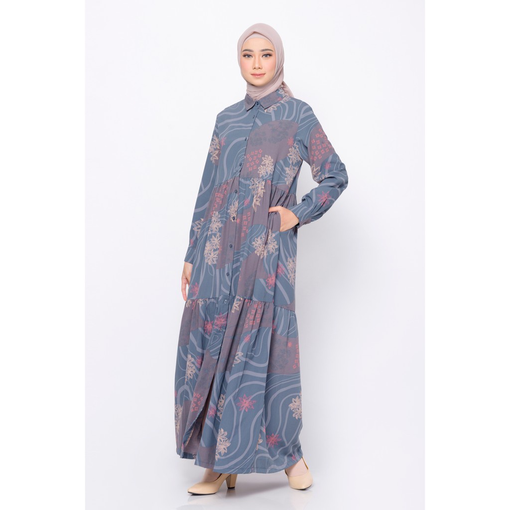 baju gamis wanita dress muslim terbaru ZM Zaskia Mecca - Inara Navy Gamis - Jelita Indonesia - Edis 