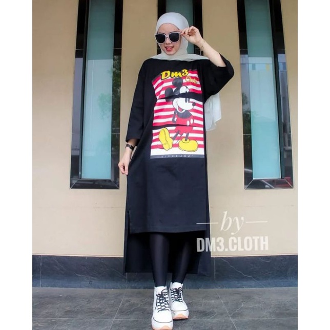 LONG TUNIK MODEL DM3 COMBED ORI OVER SIZE KEKINIAN TRENDI