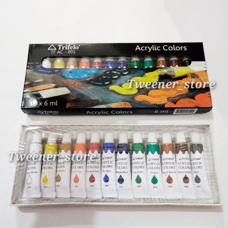 

Trifelo Acrylic Colors TF AC-001 Cat Akrilik 12 Warna 6ml