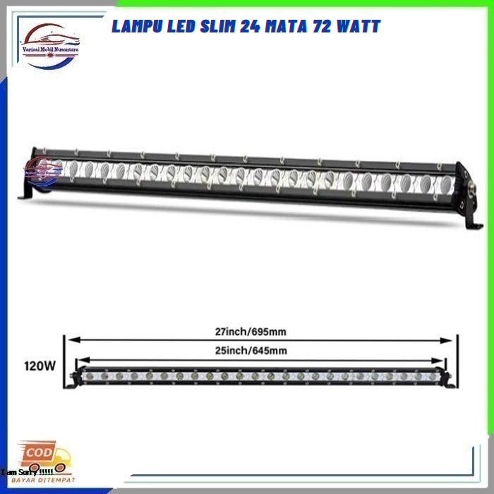 Lampu Variasi Led Cree Slim Tembak Sorot Kabut Depan Variasi Mobil Truk 24 Mata 72 Watt