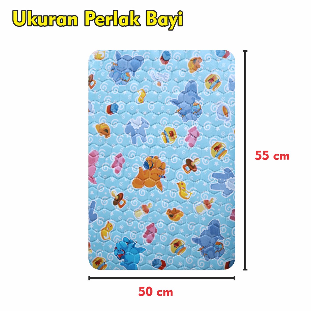Perlak Ompol Anak Bayi / Perlak Bayi Waterproof Alas Ompol Motif Terbaru Bahan Vynil Ukuran 57 x 59 Cm