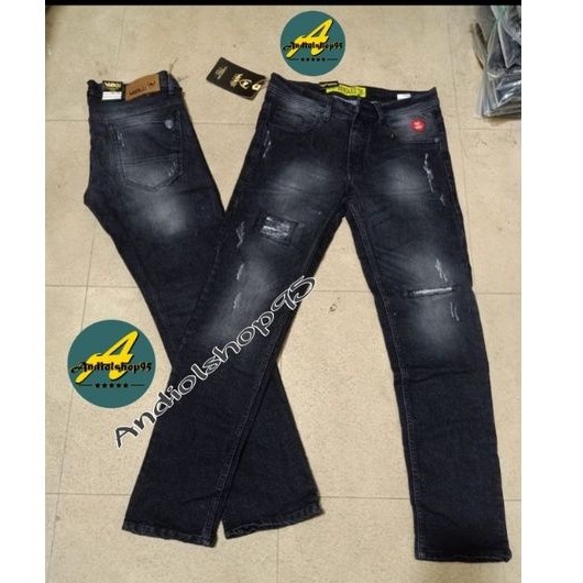 CELANA JEANS PANJANG PRIA SETRET SOBEK DISTRO || CELANA PANJANG RIPPED BLACK VIPER SLIMFIT || CELANA TERBARU