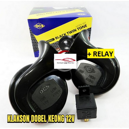 KLAKSON HORN MOBIL KEONG 12 VOLT double trumpet power tone bel Motor DCS