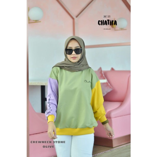 Crewneck 3tone /sweater /atasan