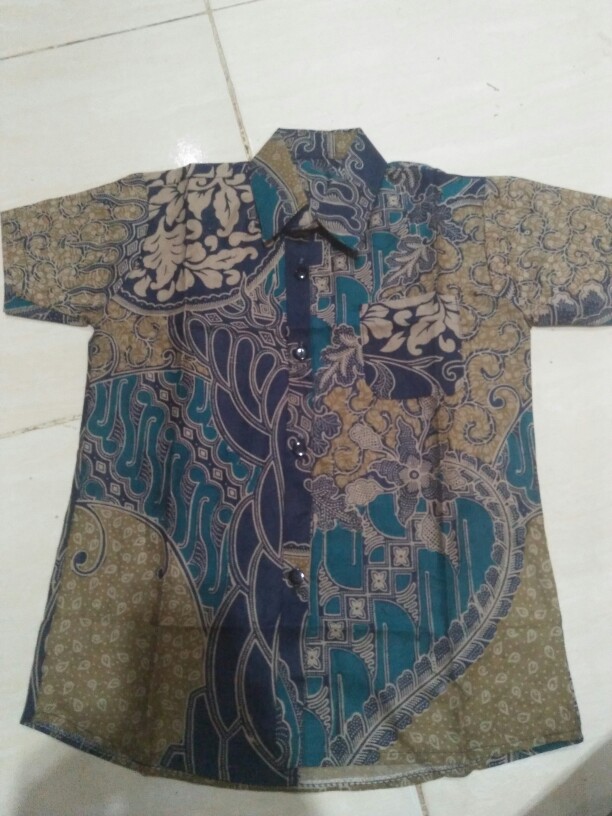 Batik Anak / Hem Anak Pendek Laki Laki Motif Ulir 1-6 Tahunnn
