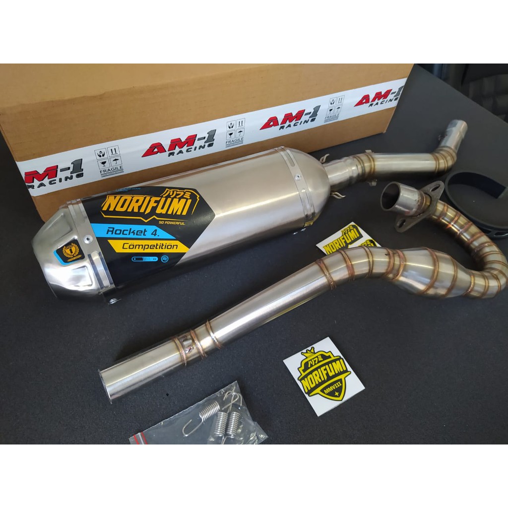 Knalpot Racing Full Cacing Norifumi Rocket Roket 4 Kompetisi  Klx150 Klx 150 Se Extreme Bf Dtracker