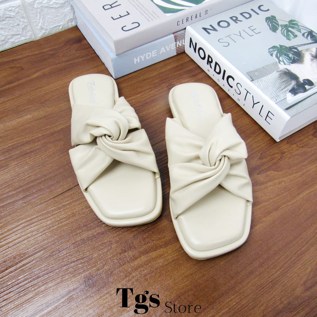 Sandal Wanita Flat Silang Kerut NG-18