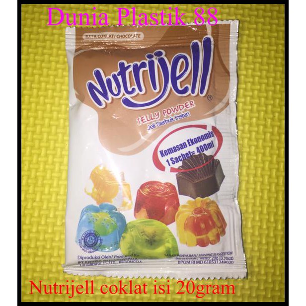 

lsa5 20gr tepung serbuk agar jelly nutrijell nutrijel coklat chocolate npd4