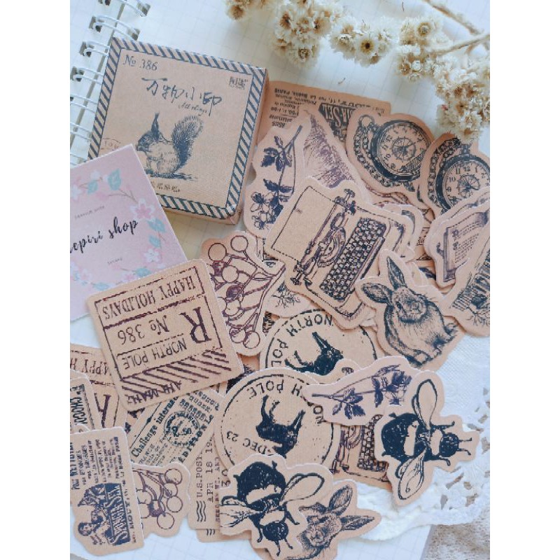 

Sticker Motif Aesthetic Vintage Scrapbook Diy dan Jurnal