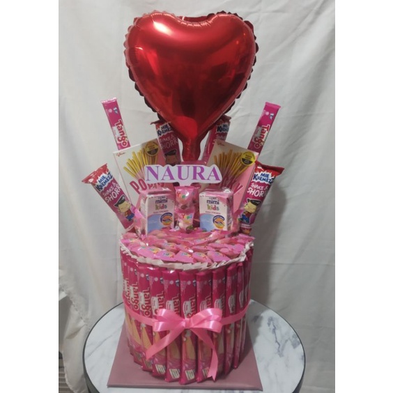 Snack tower tema pink