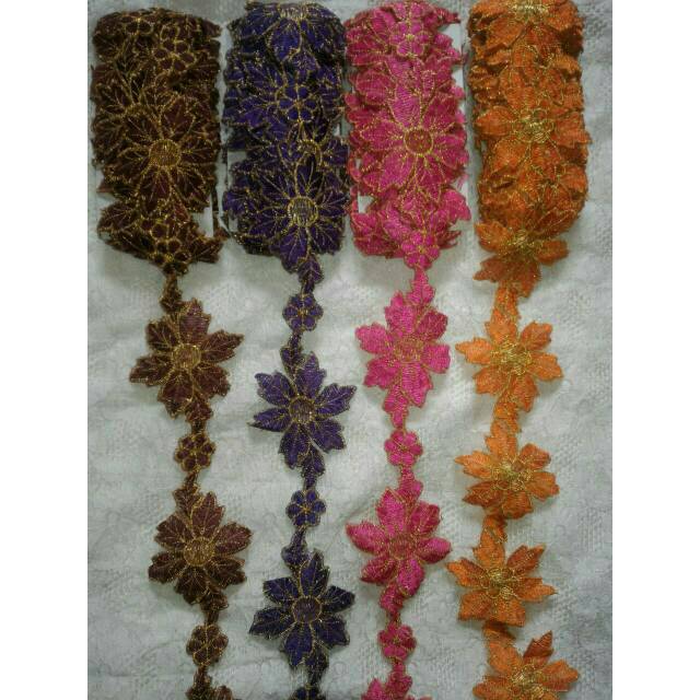 Renda bordir meteran bunga 003