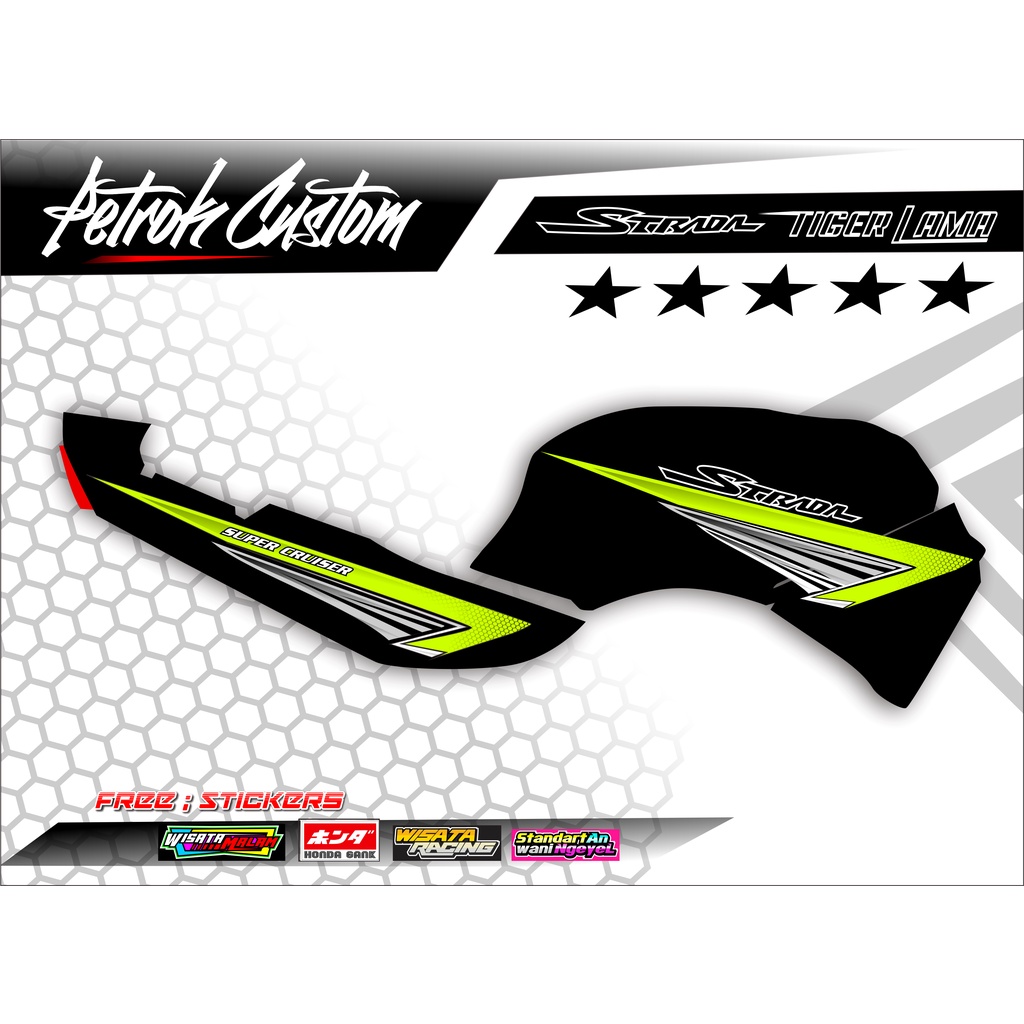 Striping Tiger 2000 Tilam Supercruiser Strada Stiker Variasi Honda Tiger