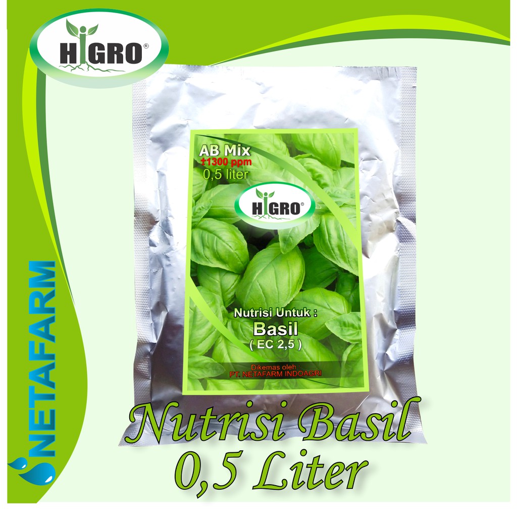 HiGRO - Nutrisi Hidroponik AB Mix Basil 0,5 liter