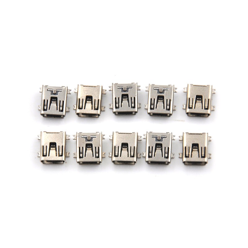 High cost performance 10pcs/set Mini USB Connector 5pin seat Jack Inserting Plate seat Mini Usb C