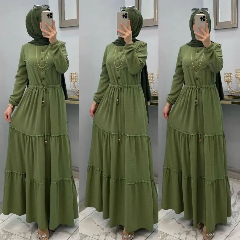 DRESS CERUTY BABYDOLL FULL FURRING/NATALIA DRESS/GAMIS CERUTY PREMIUM TERBARU 2022/FASHION MUSLIM WANITA KEKINIAN/FAR MOSLEMSTORE