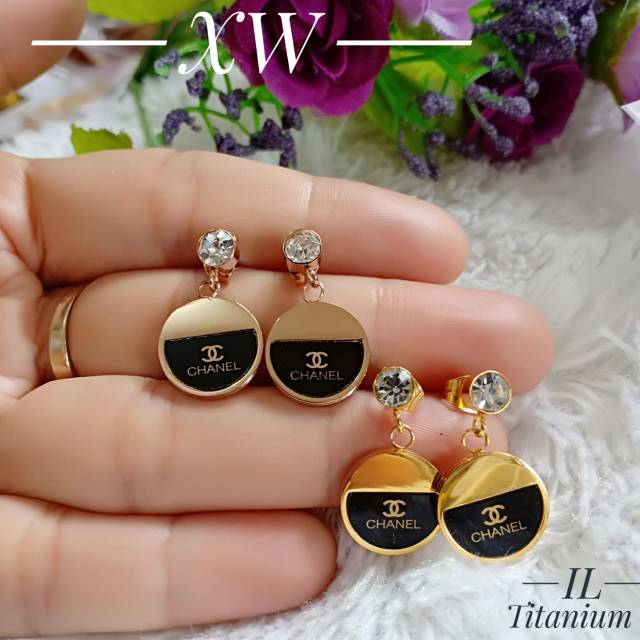 Anting titanium gold / Rose gold E14007