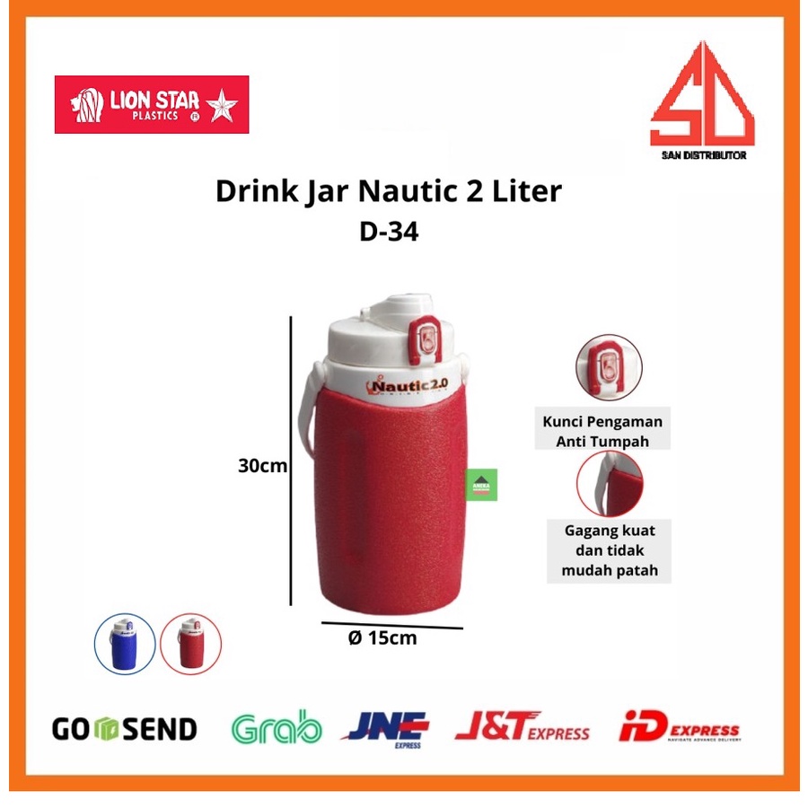 NAUTIC 2 LITER LION STAR DRINK JAR D-34 tempat minum PANAS DINGIN