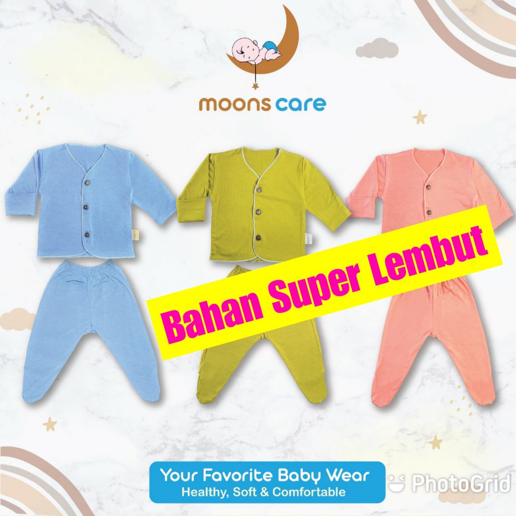 NEWBORN MOONS STELAN PANJANG TUTUP KAKI POLOS BARU LAHIR STELAN BAJU BARU LAHIR BAJU BAYI BAJU BABY