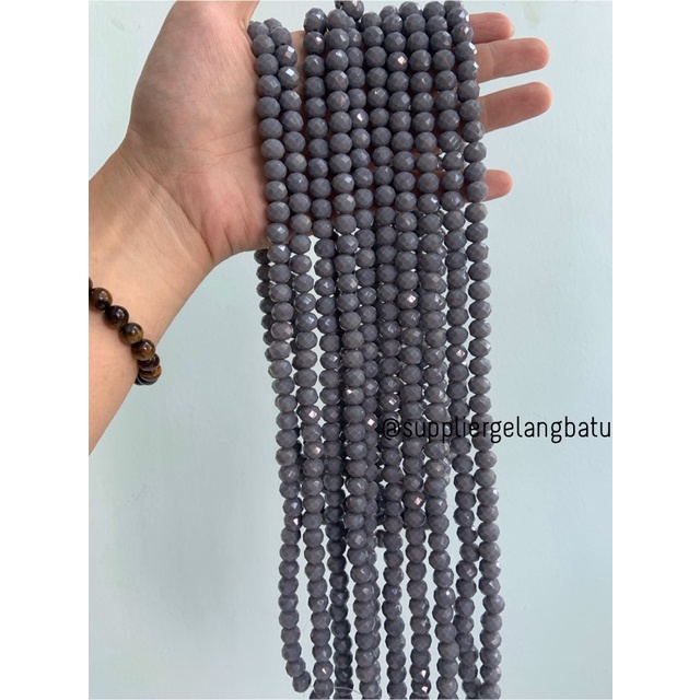 Kristal Ceko 10mm GREY ABU doff bahan aksesoris premium elyecraft dove