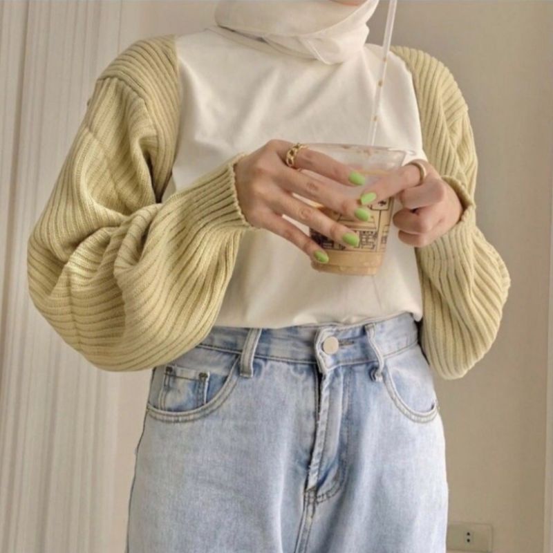 M FESYEN | LIVY CARDIGAN RAJUT CROP OVERSIZE IMPORT KOREAN STYLE | Outer Wanita | Cardigan Outer Hit