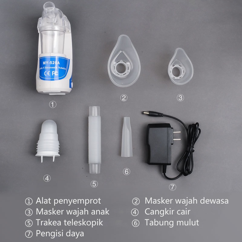 Nebulizer Inhaler Alat Terapi Pernafasan Ultrasonic Inhale Nebulizer Bantu Asma MY-520A Inhaler Nebulizer Anak  Lansia Bayi Alat Kesehatan