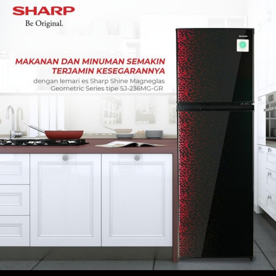 Lemari Es Sharp 205 Liter SJ236MG / Kulkas Sharp 2 Pintu SJ236MGGR / SJ236MGGB