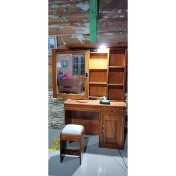 MEJA RIAS SLIDING KAYU JATI / TOLET JATI / MEJA RIAS JATI / KACA RIAS