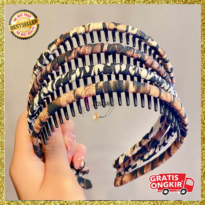 Bando Korea Wanita Dewasa Model Sirkam Loreng Doff Aksesoris Rambut wanita lucu AK225