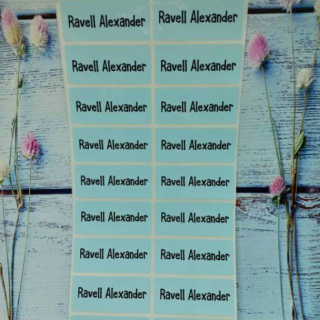 

Biru Muda Label nama sticker label name waterproof