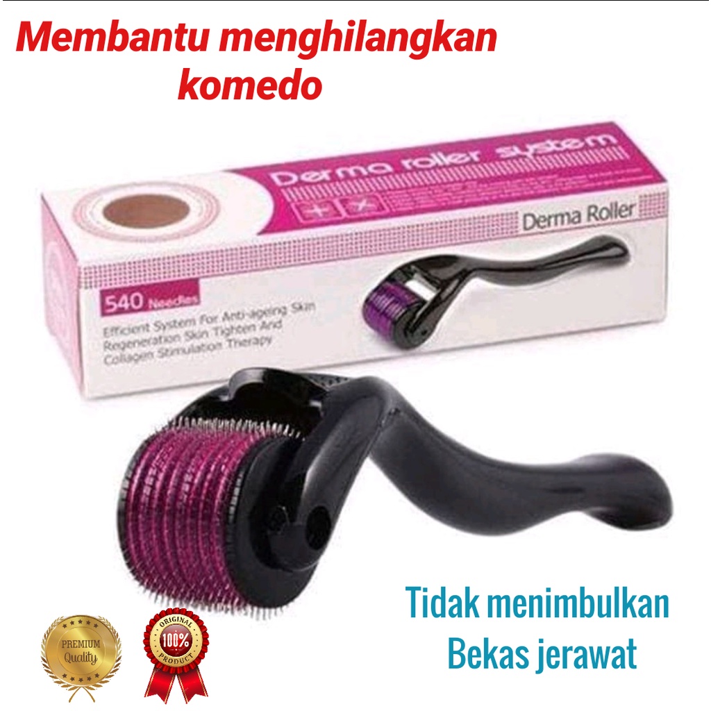Alat Terapi Wajah Derma Roller Dermaroller Dermapen Micro Neddle Alat Penghilang Bekas Jerawat Paket