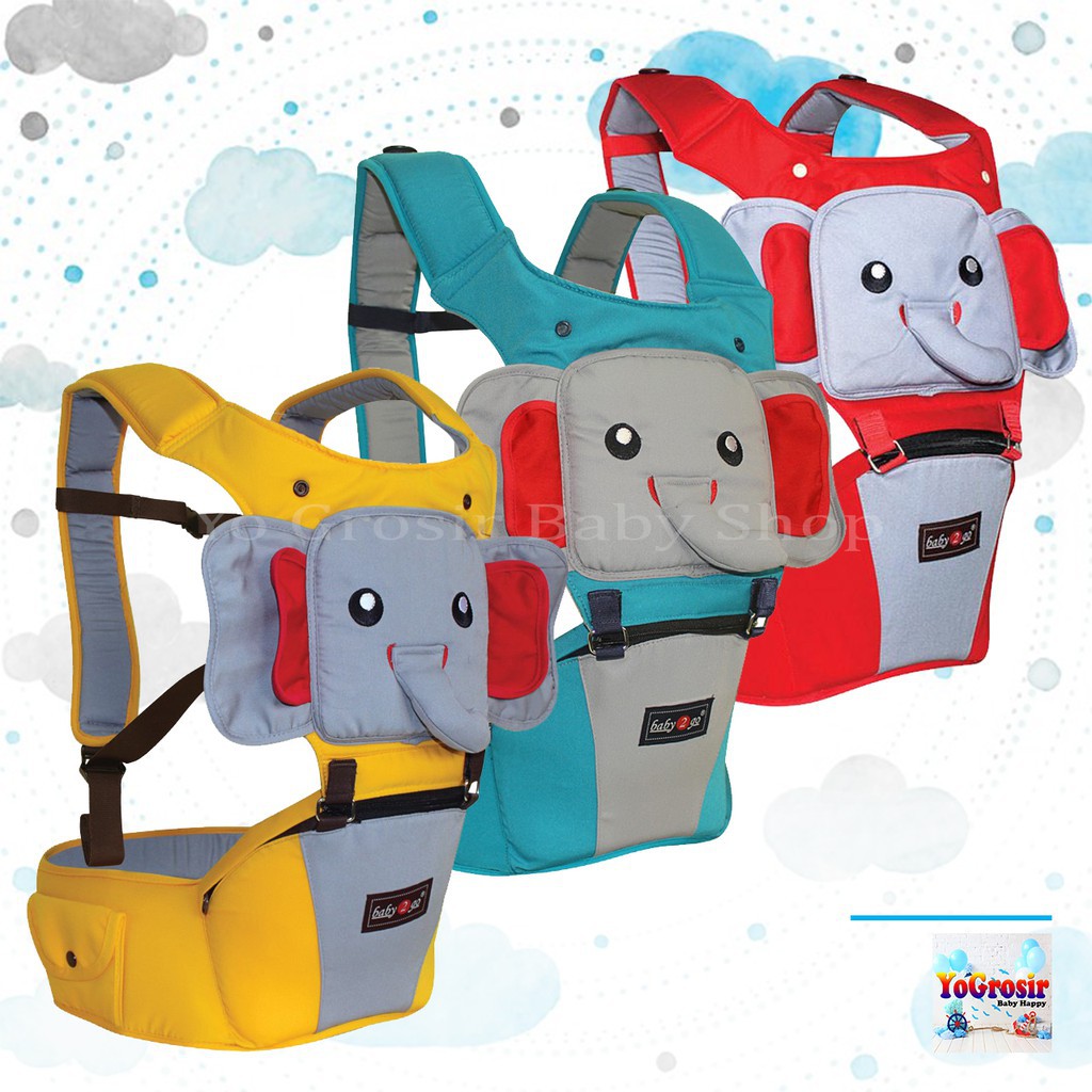 Baby 2 Go Gendongan Hipseat Bayi Animal Series Gajah B2G1101 Gendongan Traveling Bayi 92-1507