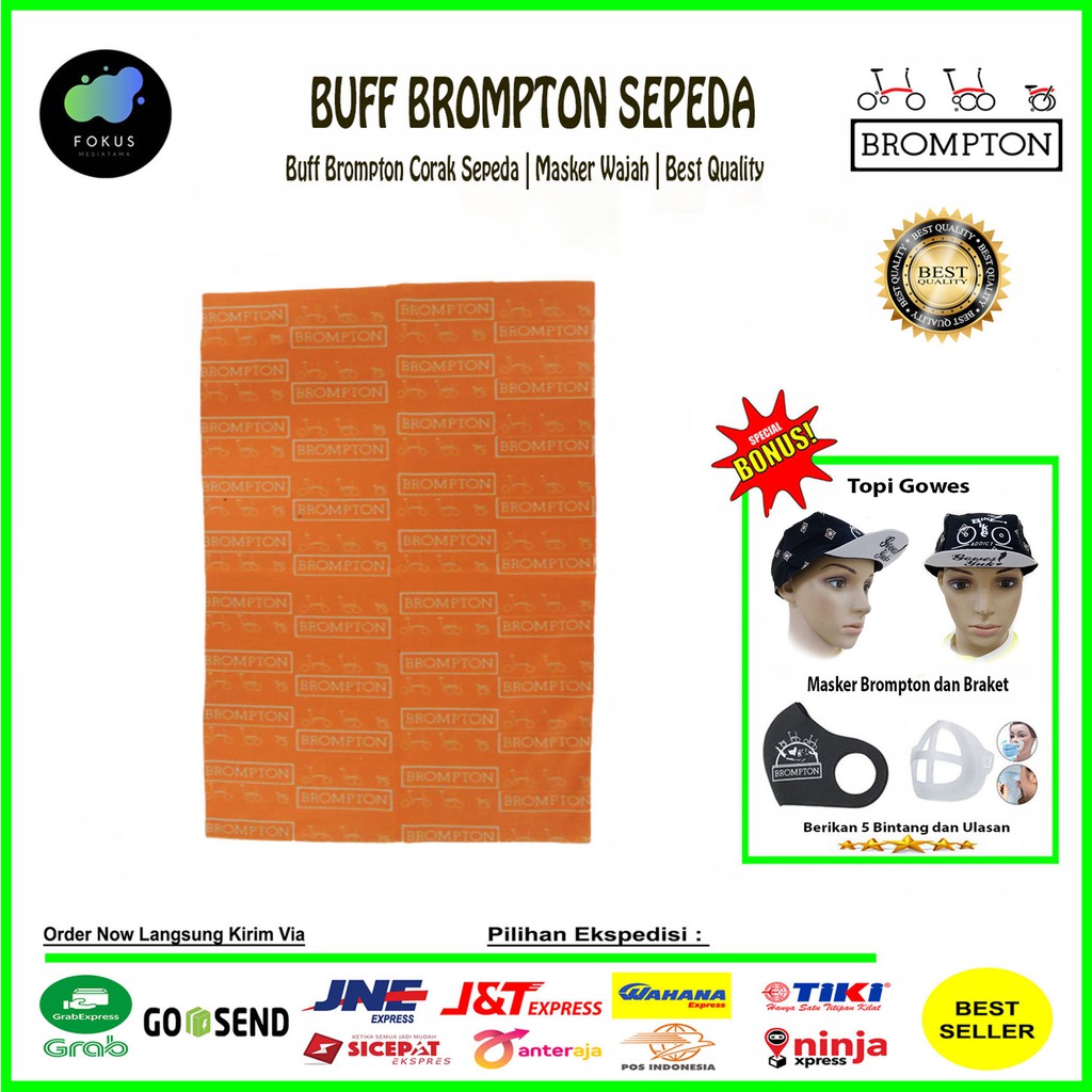 Buff Brompton Masker Brompton Original Buff Berkualitas - Orange