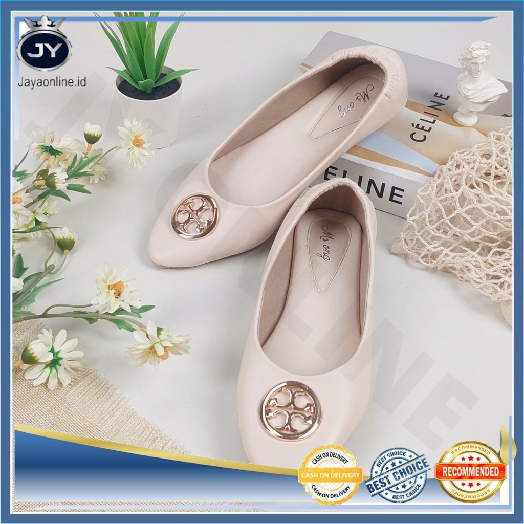 JY MSB 01 Sepatu Flat Shoes Sepatu Balet Kasual Sandal Teplek Wanita Ballerina Flatshoes Lancip Cewek Import