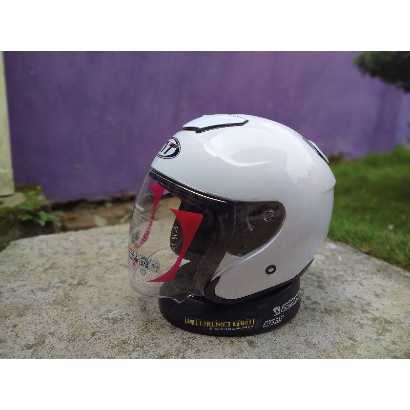 ( GRATIS STIKER SHOEI ) KYT Kyoto R Solid White / Kyoto R Putih Original kyt